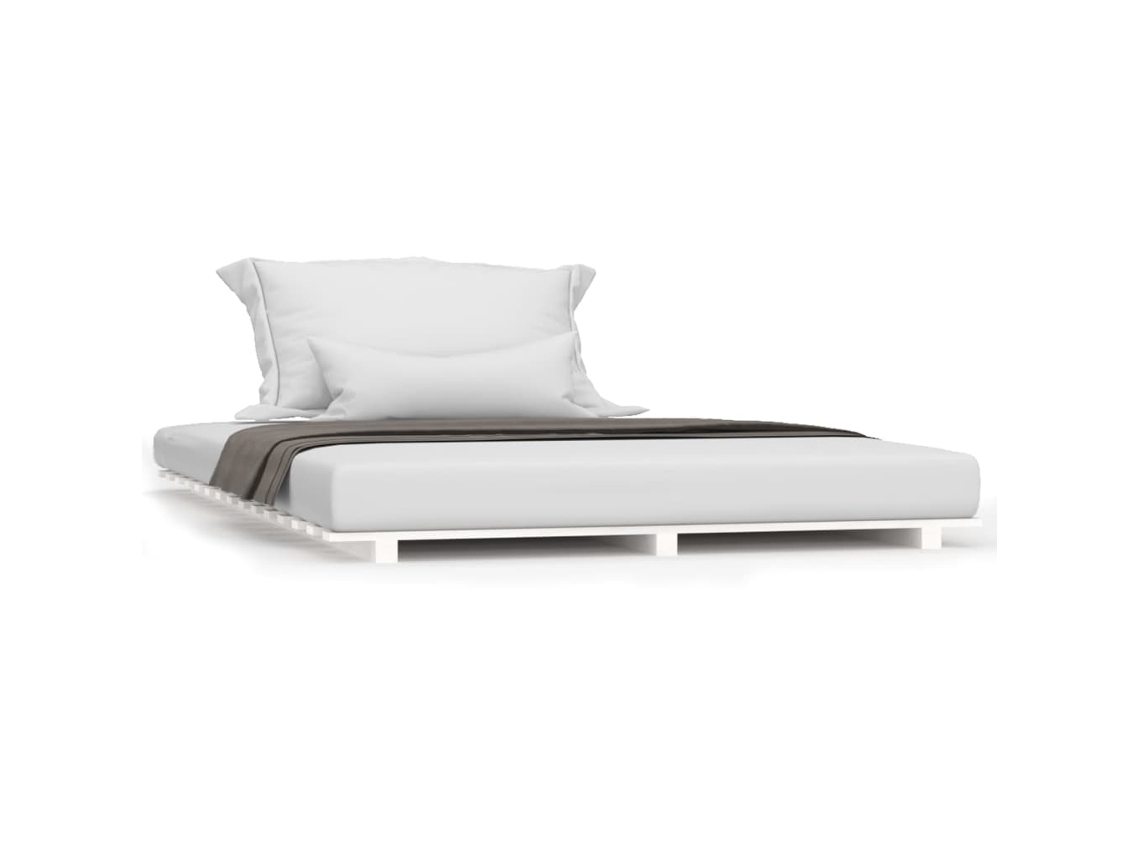 Bed Frame, Bed Frames Vidaxl Branco Madeira De Pinho (120 X 190 Cm)