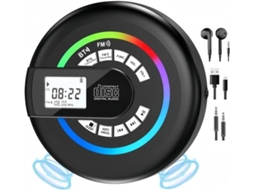 Leitor De Cd Portátil Sem Fio Para Boombox Com Rádio Fm, Mp3, Entrada Usb, Aux, Proteção Anti Pulos Para Casa E Carro