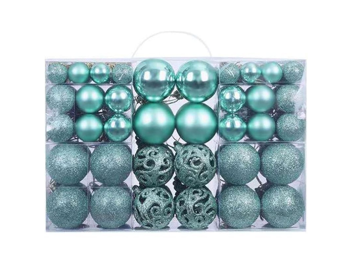 Esferas De Navidad Green Box 100 Piezas, 3-6cm, Plástico No Rompible, Decoración De Árbol De Navidad