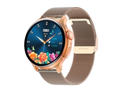 Smart Watch, 1,43 Polegadas HD Amoled Tecido, Mais de 100 Modos Esportivos, IP68 em Prova Dágua, Ouro Bestvite