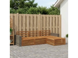Vidaxl Conjunto De Sofás Para Exterior 4 Pcs Natural