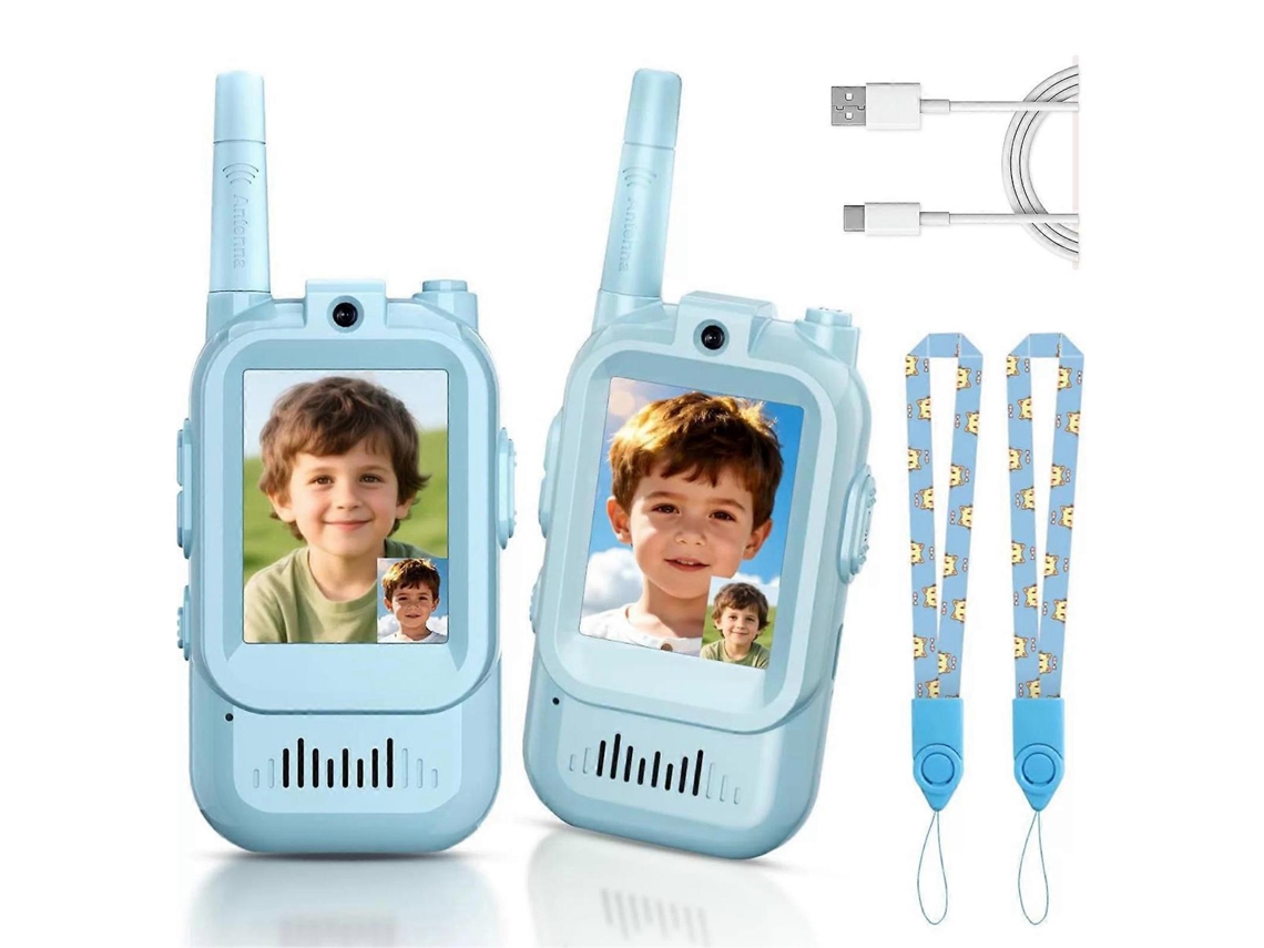 Intercomunicador de vídeo portátil recarregável para crianças, walkie-talkies, meninos e meninas de 3 a 12 anos. - aquaforge