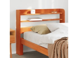 Vidaxl Cabeceira Com Prateleiras 75 Cm Pinho Maciço Castanho-mel