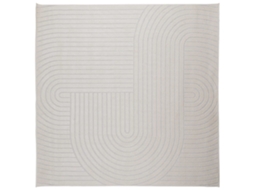 Conjunto 1 Tapete Moderno Vidaxl Creme Poliéster (120 X 120 Cm)