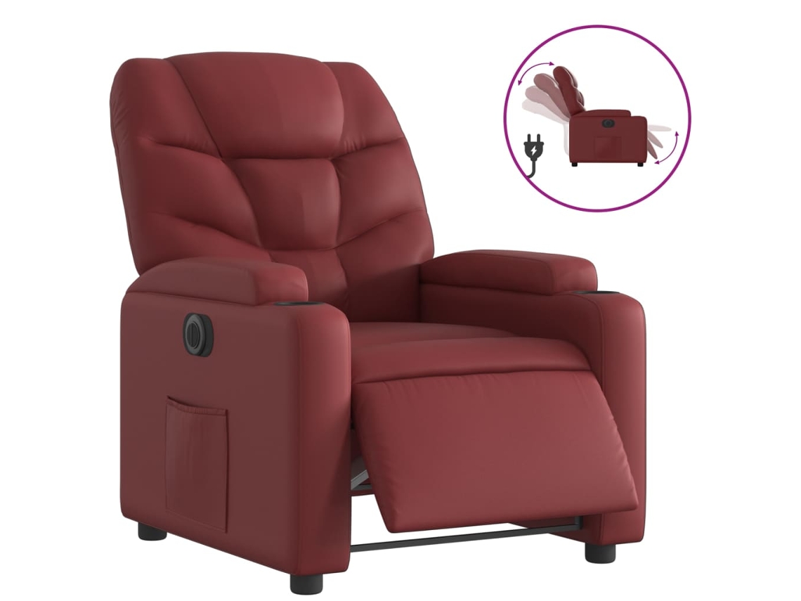 Electric Recliner Chair, Electric Recliner Chairs Vidaxl Vermelho Couro Artificial