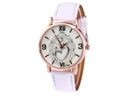 Reloj Hombre De Cuero Estilo Casual Negocios Cuarzo Regalo Blanco