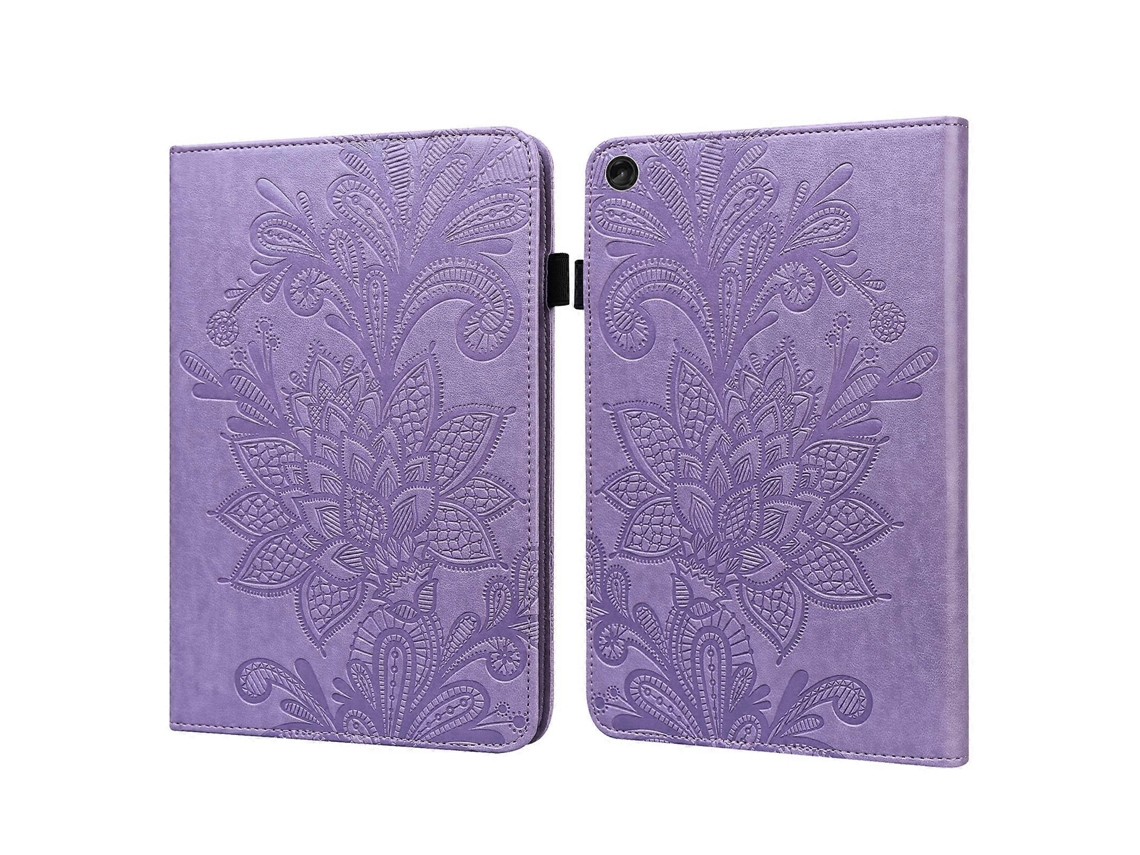 Capa De Couro Com Padrão De Renda Floral Em Relevo Para Tablet Lenovo Tab M10 De 3ª Geração