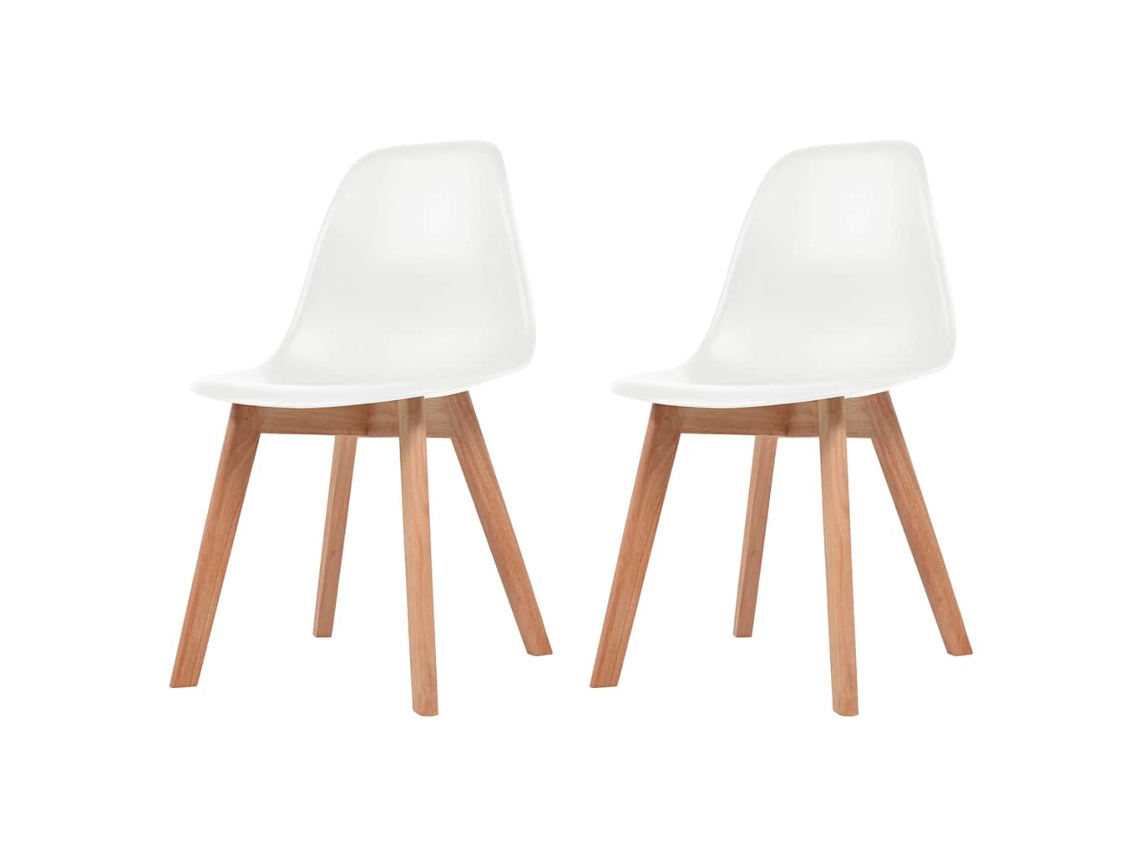 Vidaxl Cadeiras De Jantar 2 Pcs Plástico Branco