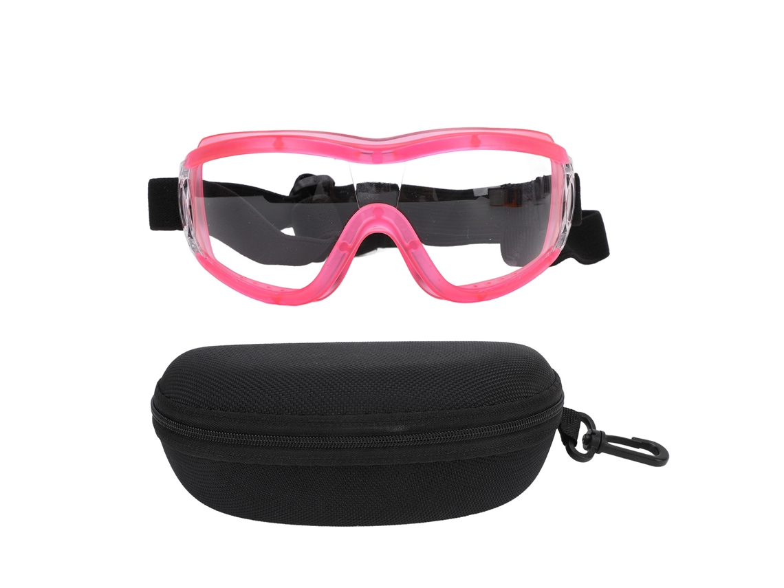 Óculos de Sol para Cães UV Proteção Ajustáveis À Prova de Vento Cães Médios Grandes Rosa Lentes Transparentes