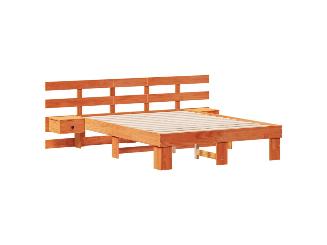 Estrado De Cama Plataforma Vidaxl Madeira De Pinho Maciça (120x200 Cm)