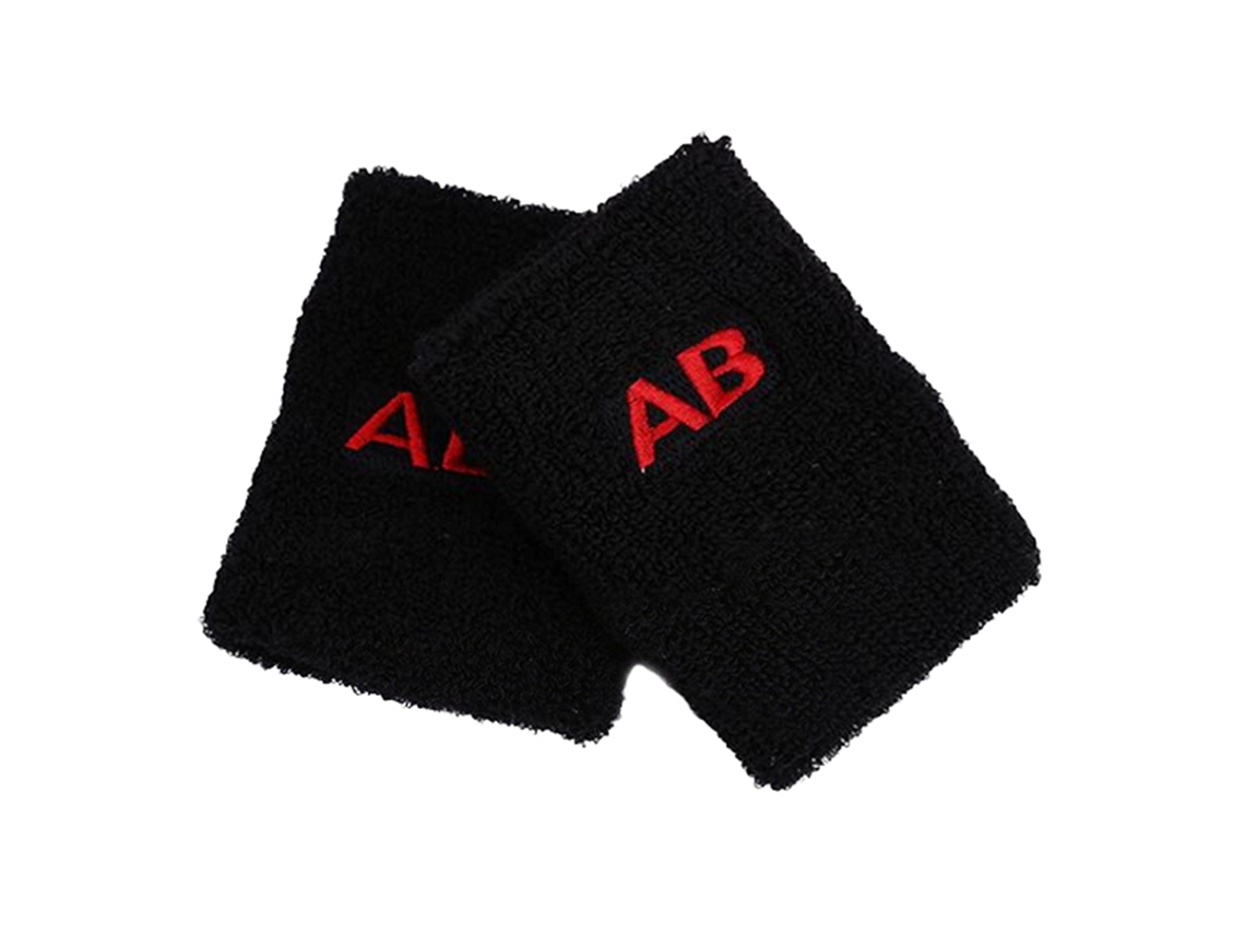 Pulseira de compressão para proteção esportiva e absorção de suor, punho ajustável, preta