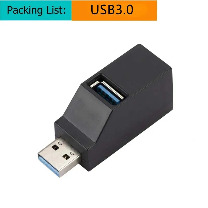 Hub Usb para Pcs, Laptops e Macbooks MDUG (3 Portas, Preto)