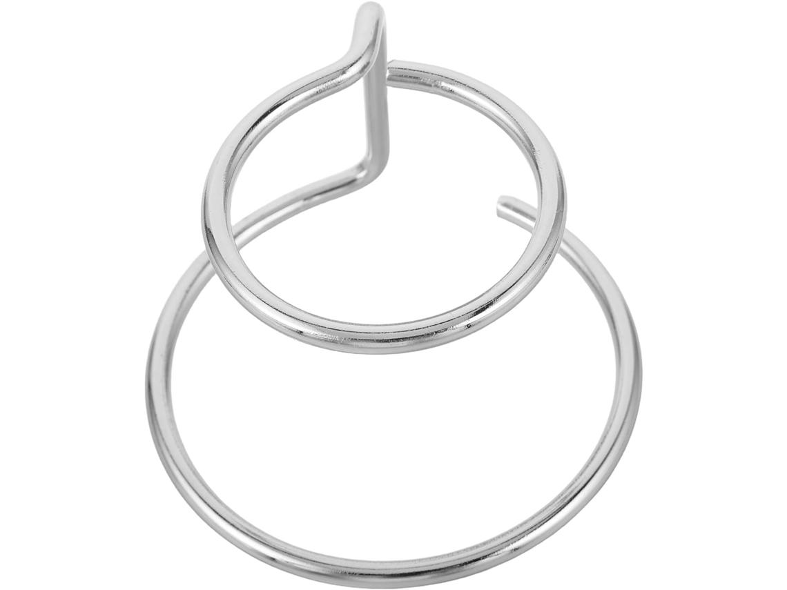 Suporte Grande De Metal Prateado Para Esferas Cristal, Anel Duplo, 5cm De Diâmetro Interno, Suporte De Exibição Para