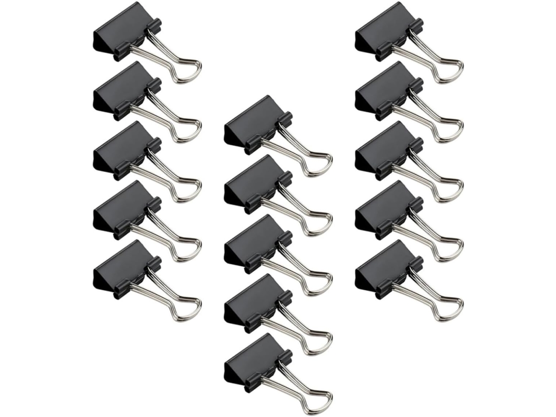 Clips De Metal Preto Kichvoe, 36 Unidades, Para Escritório Design Simples E Acabamento Refinado, Ideais Para Organizar