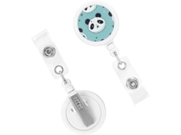 Porta Crachá Retrátil, Carretel Retrátil Resistente, Carretel Retrátil Com Desenho De Panda, Porta Cartões De Visita