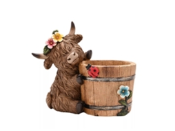 Vaso Country Living Highland Cow, Tamanho Único, Cor Única BRILVIBERA