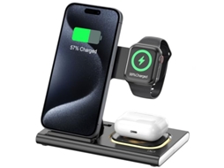 Estação De Carregamento Produtos Sem Fio Rápido Leve Viagens Para Apple  Preto