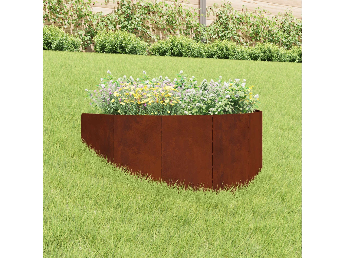 Vidaxl Acabamento Para Gramado 100 X 45 Cm Aço Ferro Enferrujado