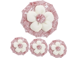 Fuoyloo Protetores De Maçaneta Para Porta, Conjunto De 4 Peças, Tecido De Algodão Vermelho, Formato De Flor