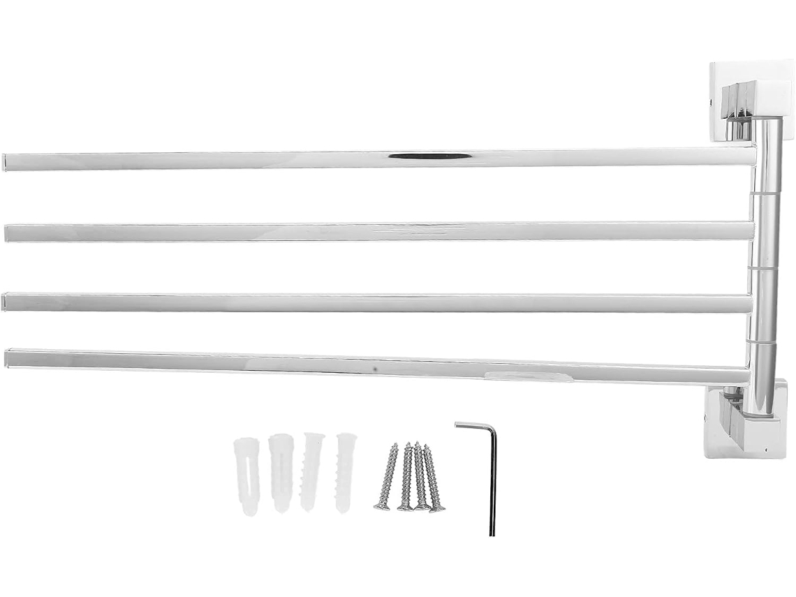 Suporte Para Toalhas Rengue Em Aço Inoxidável, Giratório 180°, Organizador Resistente À Corrosão Para Banheiro E Quarto