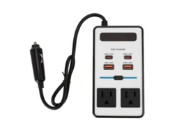 Conversor de energia para carro 12V DC para AC 200W com portas USB C PD 65W, 24W, dual QC3.0