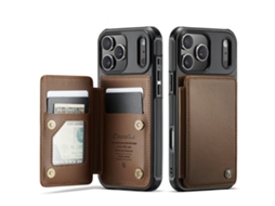 Escova Antifurto Para Capa De Celular Flip Com Compartimento Para Cartãomarrom - Iphone 16 E/iphone 17 E