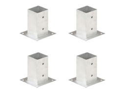 Vidaxl Suportes Para Postes 4 Pcs Metal Galvanizado 81 Mm
