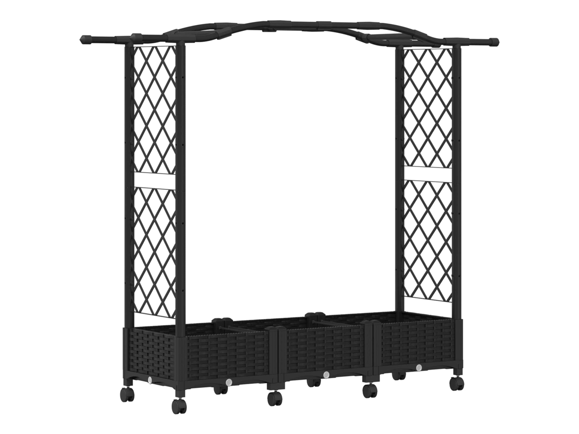 Conjunto 1 Canteiro De Jardim Elevado Vidaxl Preto Polipropileno (169 X 40 X 129 Cm)