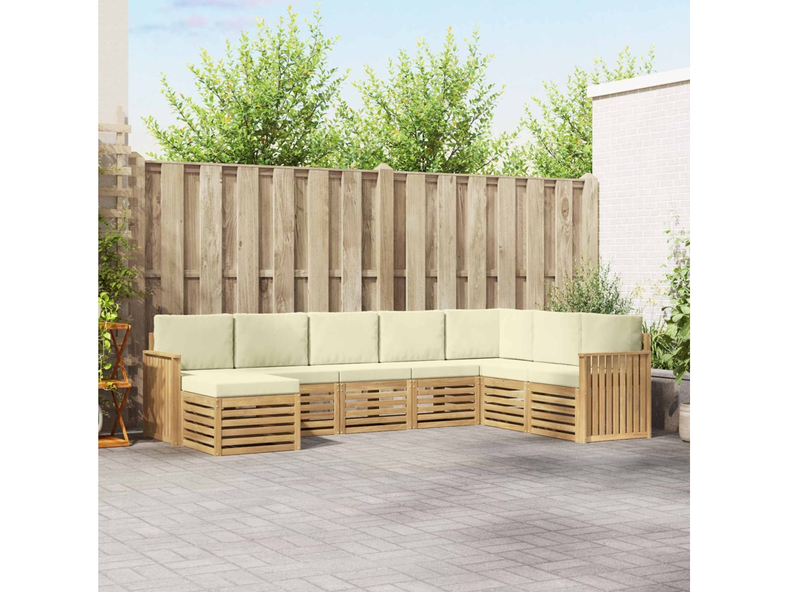 Vidaxl Conjunto De Sofás Para Exterior 8 Unid. Branco E Creme
