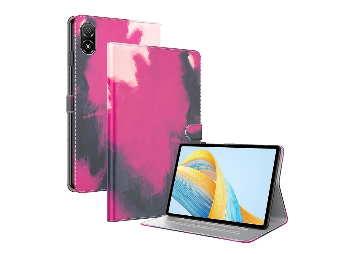 Capa De Couro Dobrável Para Tablet Honor Pad V8 Pro Com Estampa Aquarela