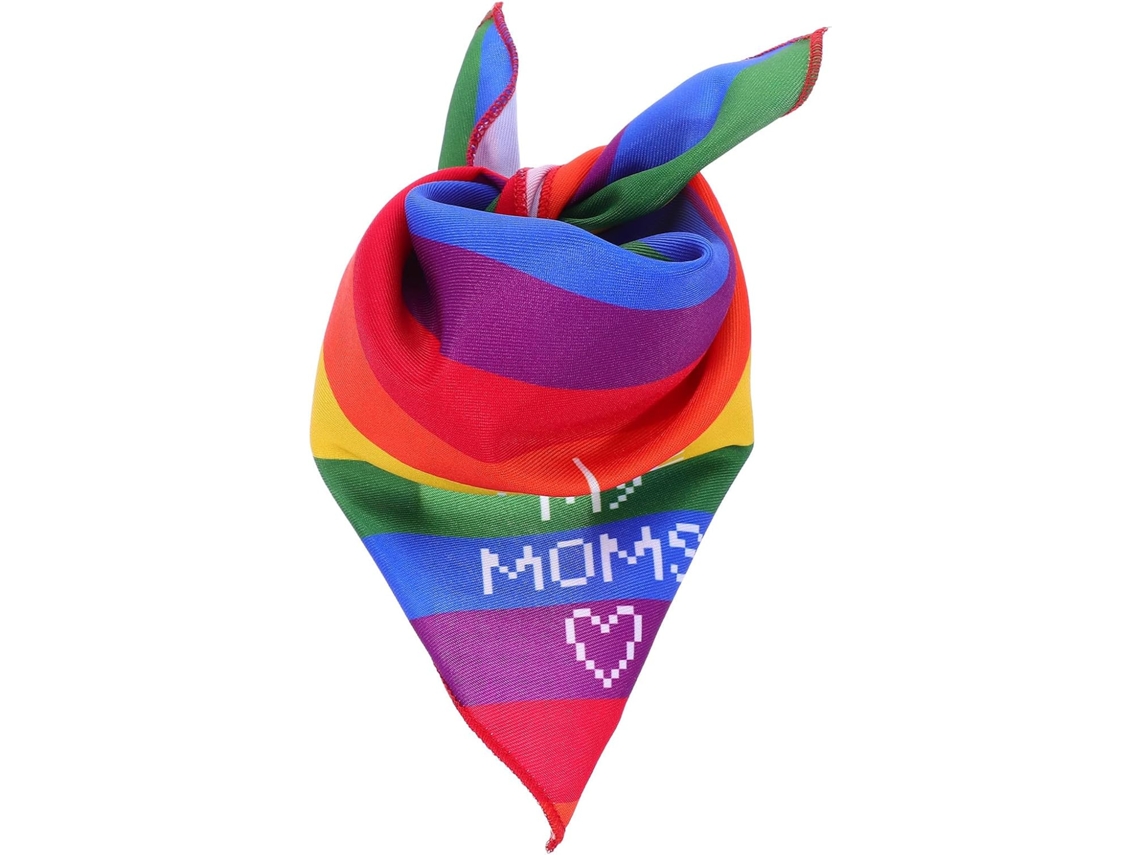 Lenço Triangular Cães E Gatos, Tamanho M, Lenço De Estimação Com As Cores Do Arco Íris, Bandana