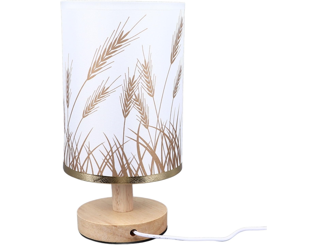 Abajur de mesa, Abajur de mesa LED com brilho ajustável, Abajur com conector USB em madeira maciça com formato de cúpula.