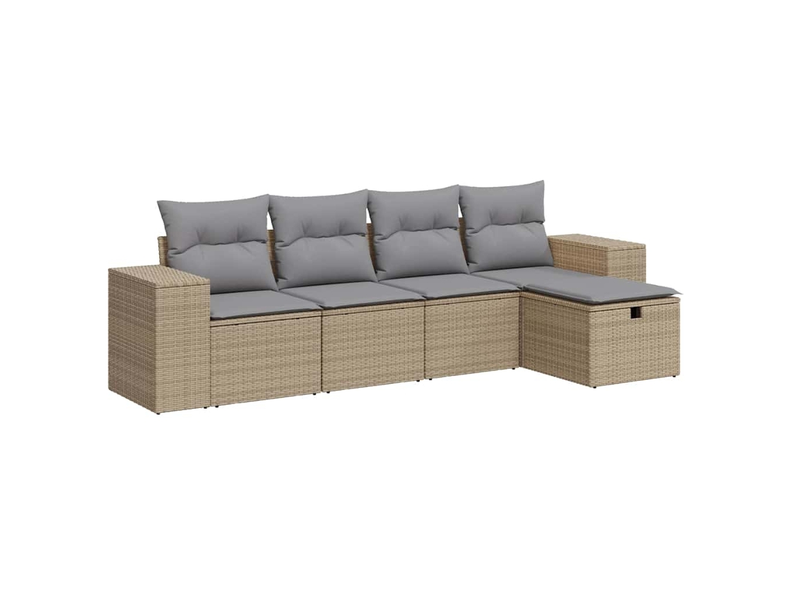 Garden Sofa Set, Garden Sofa Sets Vidaxl Bege Rattan / Vime (n/a)