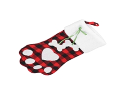 Laxiscreed Meias De Natal Com Pata De Cão Em Preto E Vermelho Para Decoração Festiva