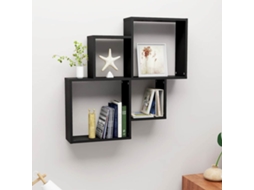 Vidaxl Estante De Parede Cúbica 80x15x78,5 Cm Deriv. De Madeira Preto