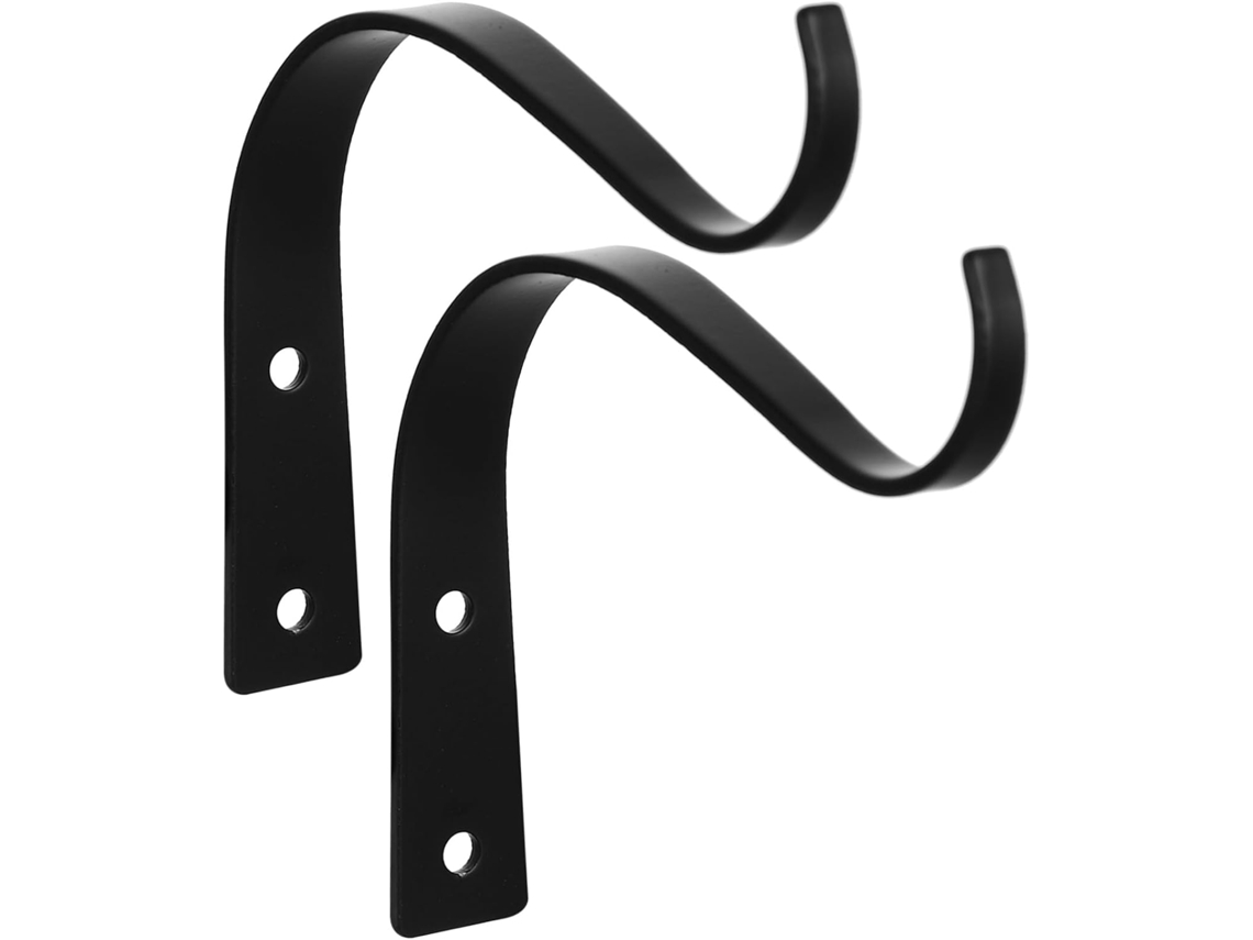 Gancho Curvo De Metal De Ferro, 11,4 Cm (4,5 Polegadas), Pacote Com 2 Unidades, Preto
