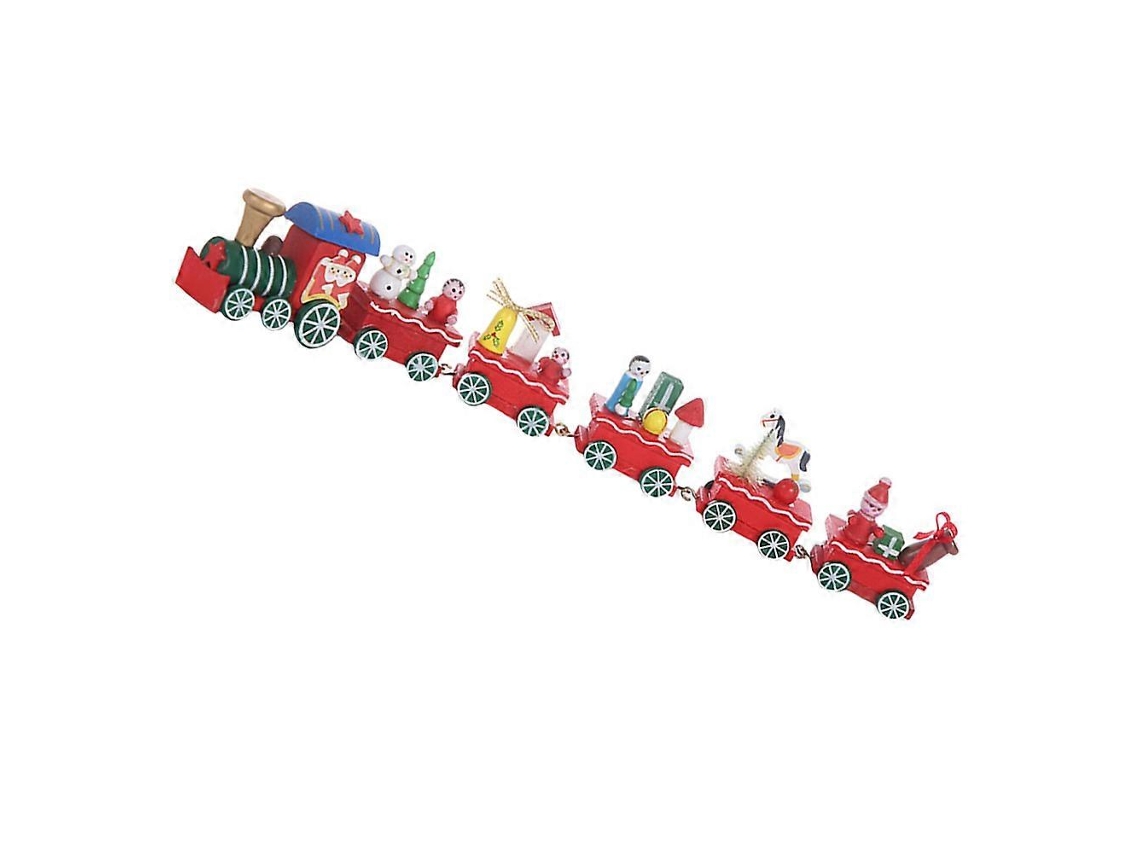 Conjunto De 3 Comboios De Madeira Para Decoração De Natal
