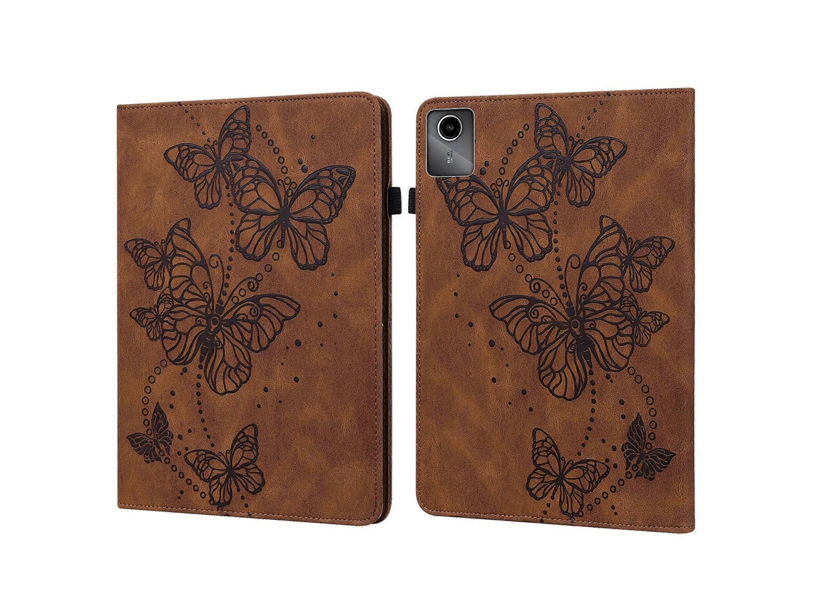 Capa De Couro Com Estampa De Borboleta Em Relevo Para Tablet Lenovo Tab M11 / Xiaoxin Pad 11 2024