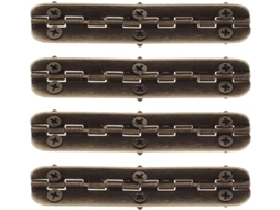 Conjunto De 4 Dobradiças Liga Zinco Para Armários, 65x100mm, 180 Graus, Cor Bronze, Ferragens Decorativas Para Caixas De
