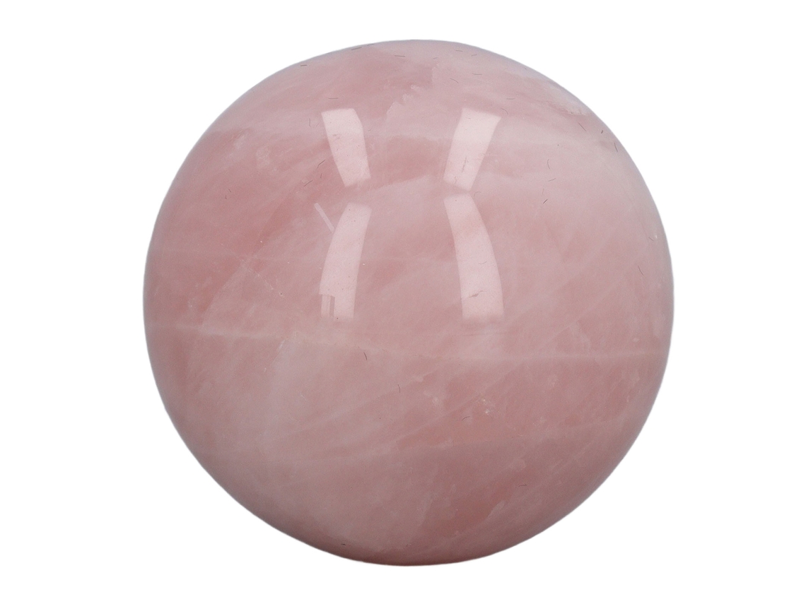 Bola de Cristal Rosa Natural 2 Polegadas com Base Transparente para Adivinação e Fotografia