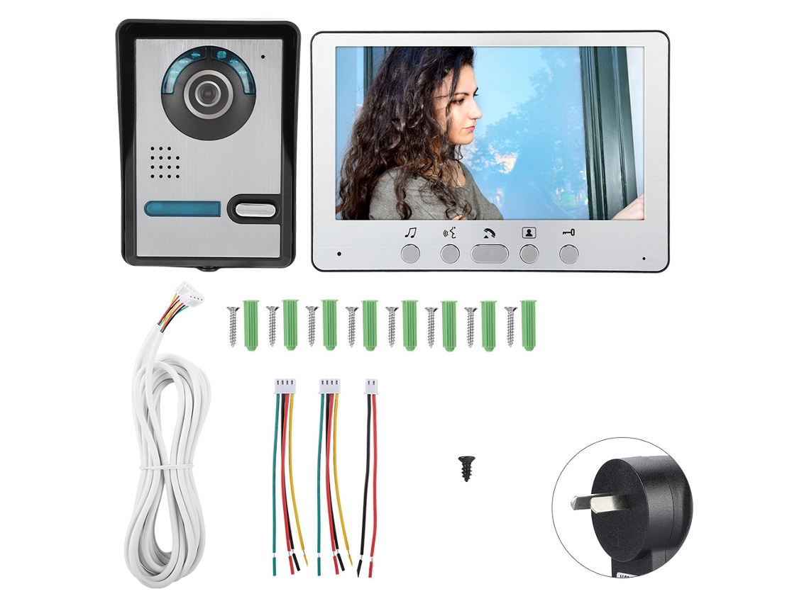 Interfone De Vídeo Com Fio De 7 Polegadas (815fa11) (tela Sensível Ao Toque De 7 Polegadas, Suporte Para Tirar Fotos E Gravação De Vídeo)