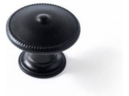 Conjunto de 4 Puxadores Redondos para Móveis Fabricado em Zamak Preto Mate Mod.3121 REI