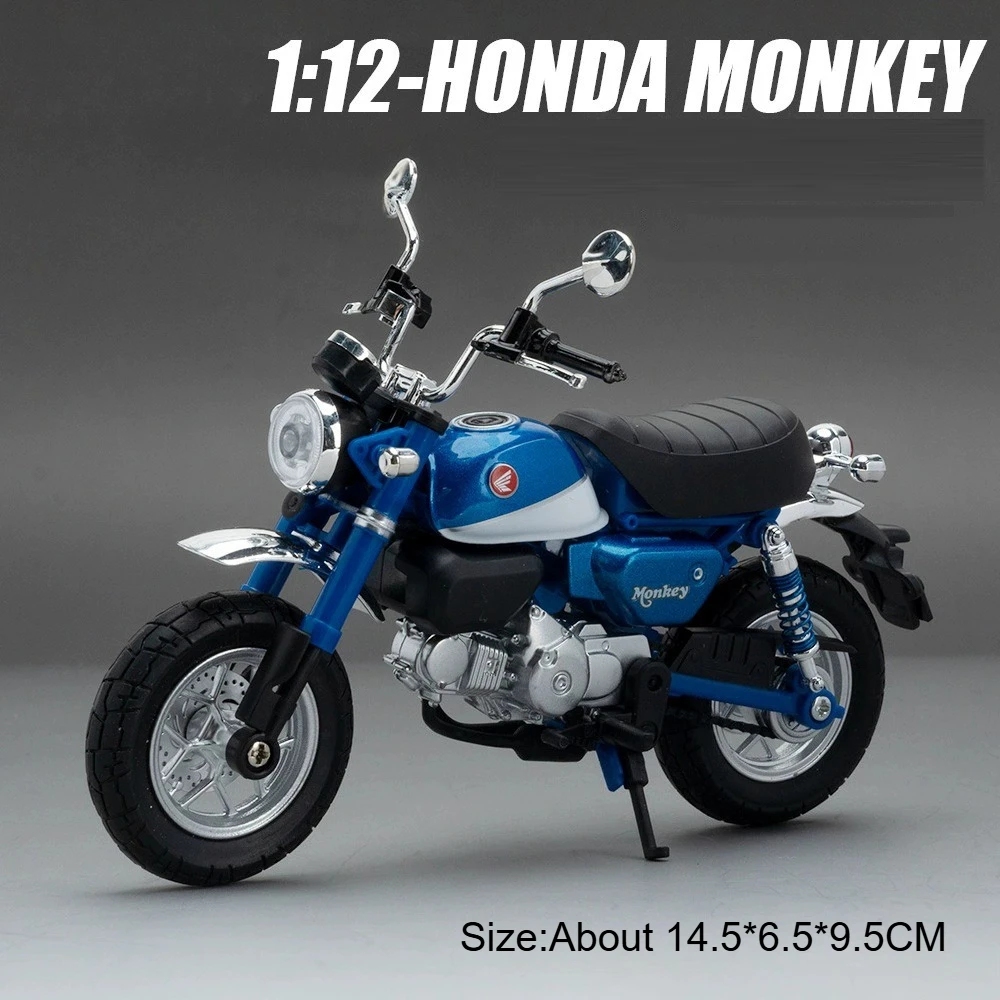 (macaco Azul) 1:12 - Modelo De Motocicleta Macaco - Carrinho De Brinquedo - Figura De Liga Metálica - Brinquedo