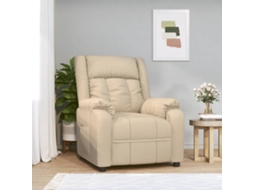 VIDAXL Poltrona Reclinável Tecido Cor Creme