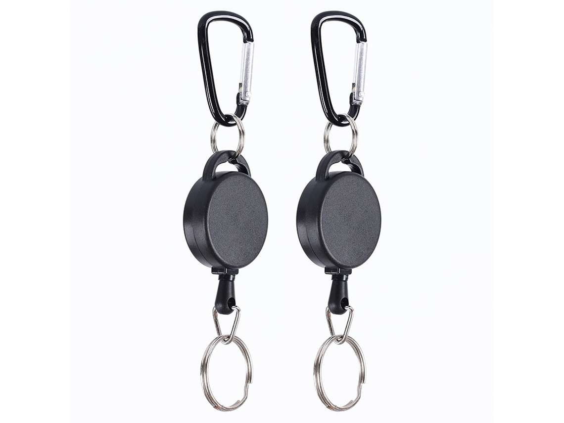 Porta-chaves Extensível Com Mosquetão, Pack De 2 Black