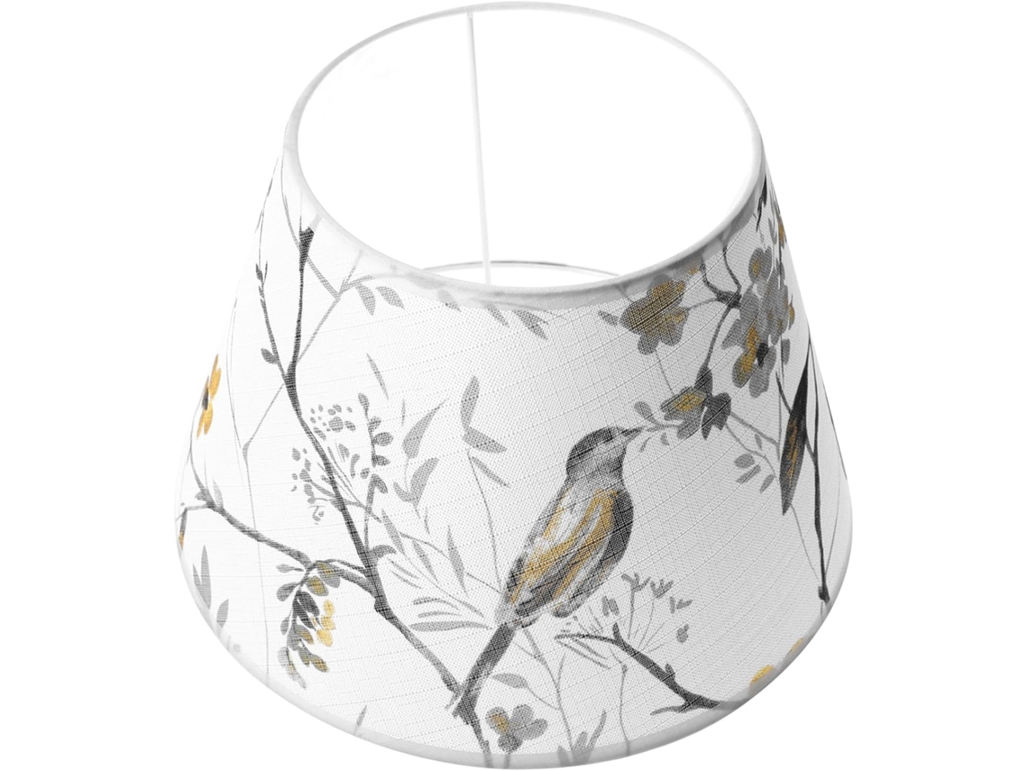 Tecido Com Estampa Floral E De Pássaros, Soquete E27, Para Abajur, Capa De Linho Leve, Diâmetro
