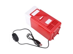 Refrigerador Mini Usb Para Bebidas Com Função De Resfriamento E Aquecimento Vermelho Branco