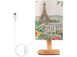 Abajur De Cabeceira Tower View Para Quarto, Com Portas De Carregaje USB C, Luminária De Mesa Cabeceira, Luminária De