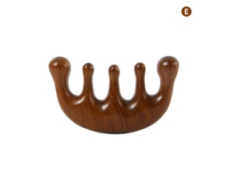 (e) Escova De Massagem De Madeira, Ferramenta De Raspagem E Massagem Corporal Em Sândalo Natural, Com Design De Dentes Largos
