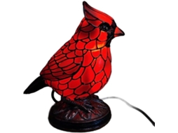 Luminária Noturna De Interior Com Tema Pássaro Vermelho E Detalhes Em